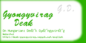 gyongyvirag deak business card